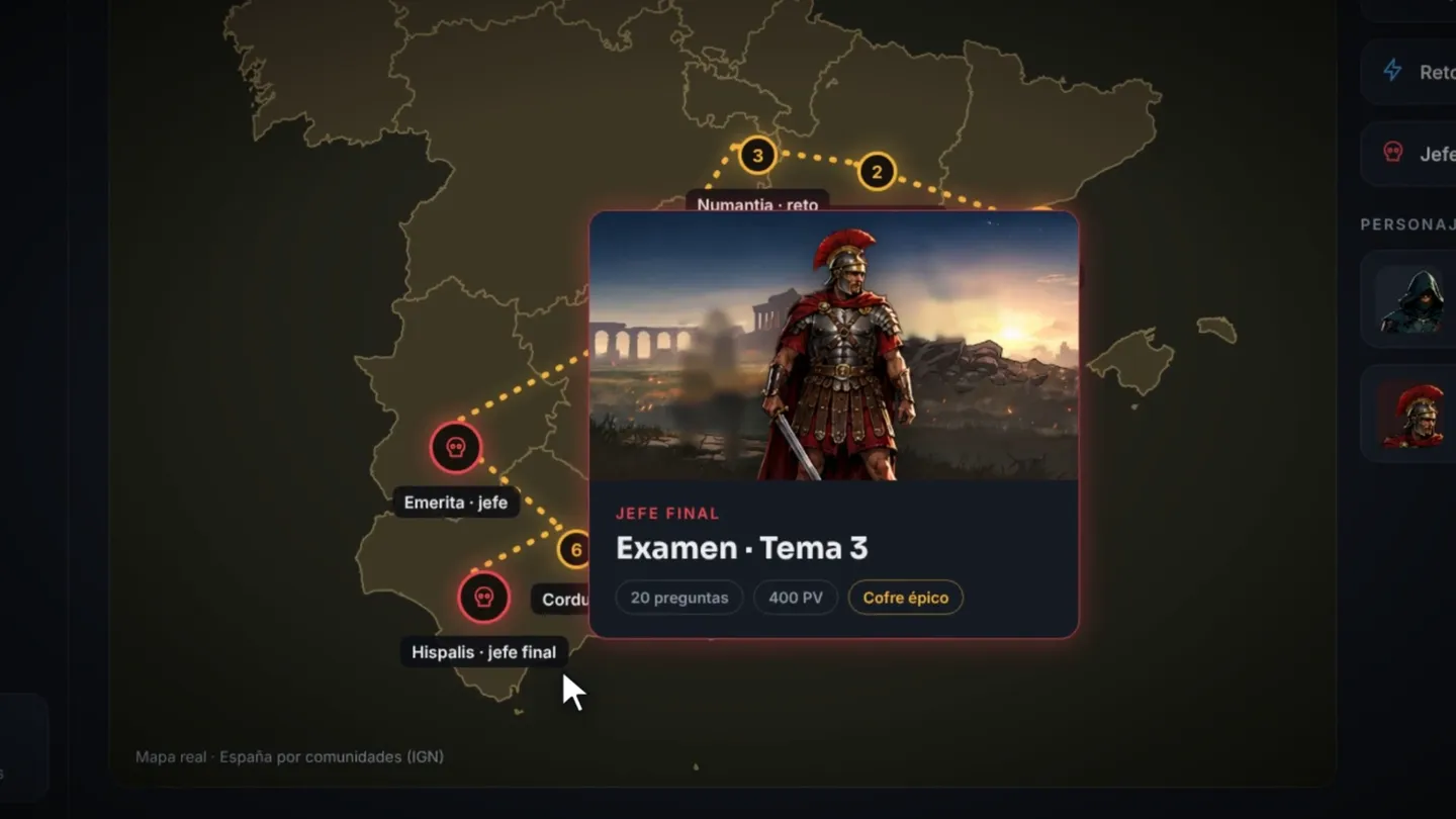 Editor de campañas de Luduo con el mapa de la Hispania romana